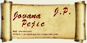 Jovana Pejić vizit kartica